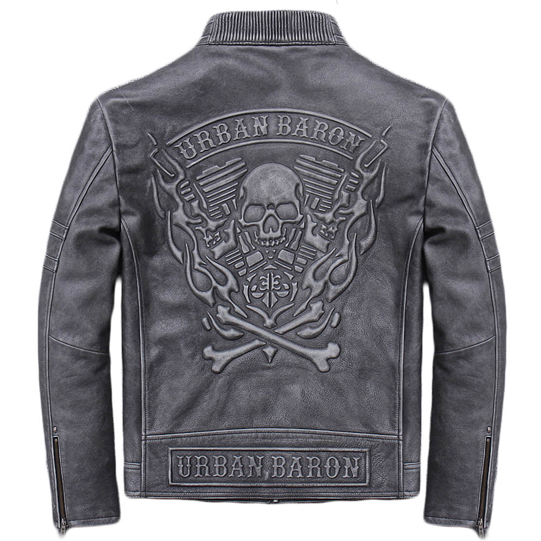 Urban Baron Biker Jacket / Genuine Leather Jacket Mens / Rave Outfits